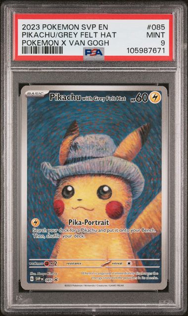Pikachu Grey Felt Hat 2023 85 PSA 9 - Englisch