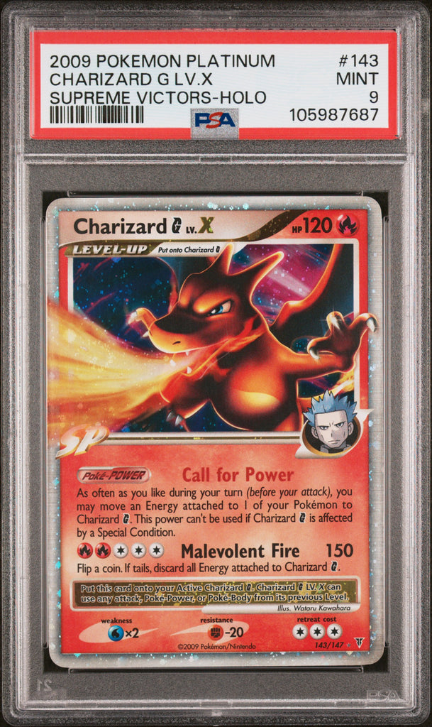 Charizard G LV.X 2009 143 PSA 9 - Englisch