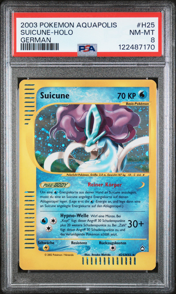 Suicune 2003 H25 PSA 8 (POP 8) - German