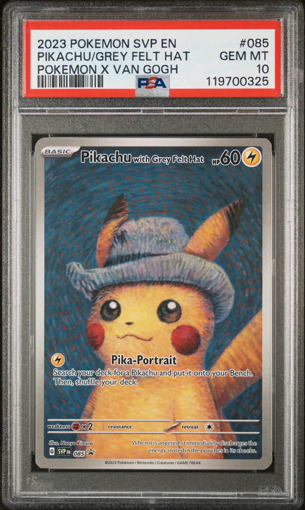 Pikachu Grey Felt Hat 2023 85 Englisch PSA 10
