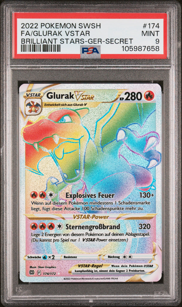Glurak VSTAR 2022 174 PSA 9 - German