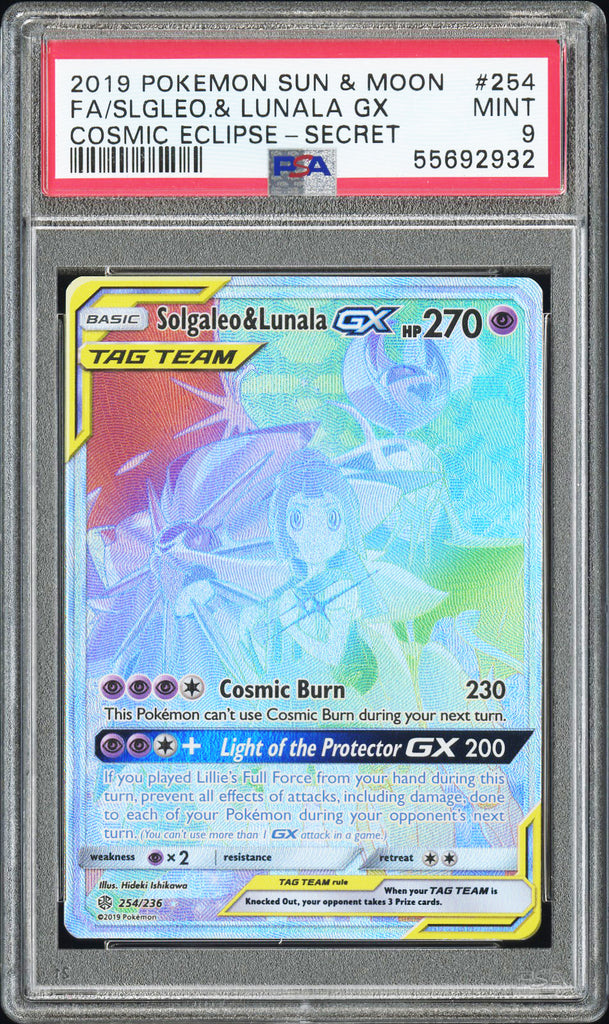 Solgaleo & Lunala GX 2019 #254 PSA 9