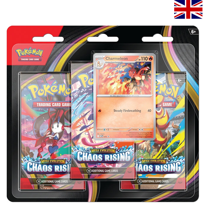 Mega Evolution Chaos Rising 3-Pack Blister - Englisch