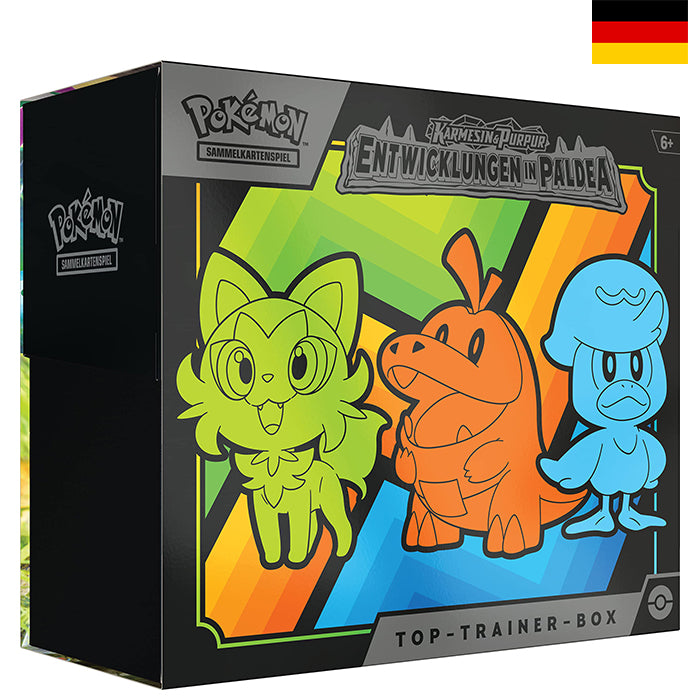 Karmesin & Purpur - Entwicklungen in Paldea Top Trainer Box - Deutsch