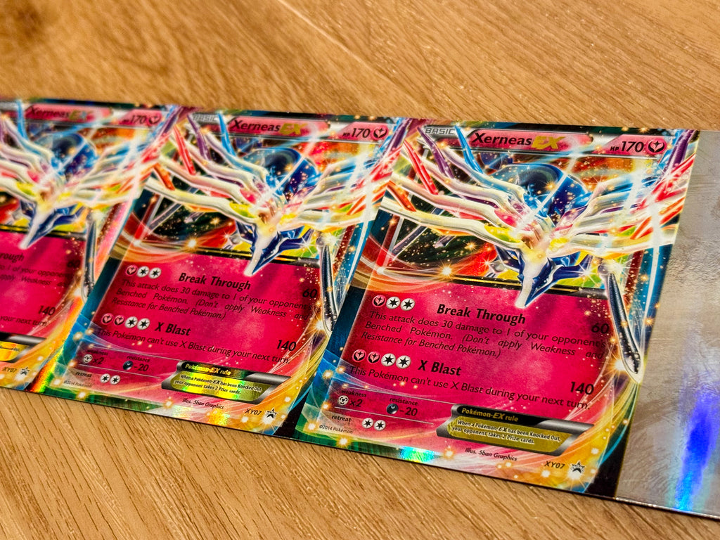 Uncut Stripe Xerneas EX Rare Pokmon Trading Card in English 2Sleeve Uncut Stripe Xerneas EX Rare Pokmon Trading Card in English 2Sleeve