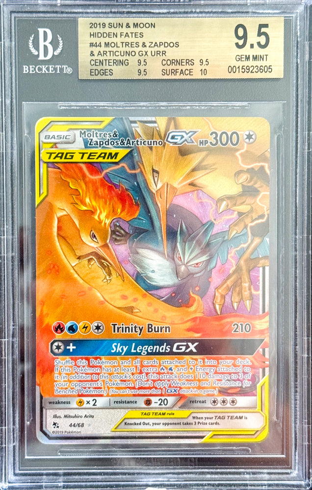 Moltres & Zapdos & Articuno GX 2019 #44 BGS 9.5