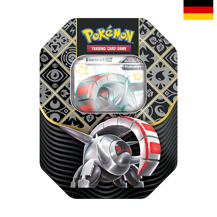 Crimson &amp; Purple - Paldea's Fates Tin Ironwheel EX - German