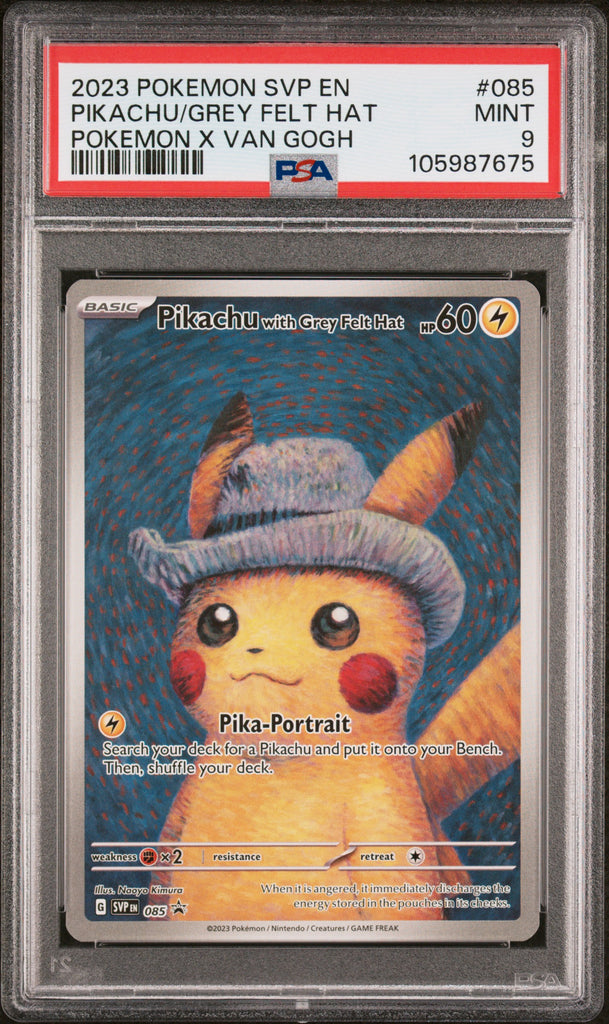 Pikachu Grey Felt Hat 2023 85 Englisch PSA 9