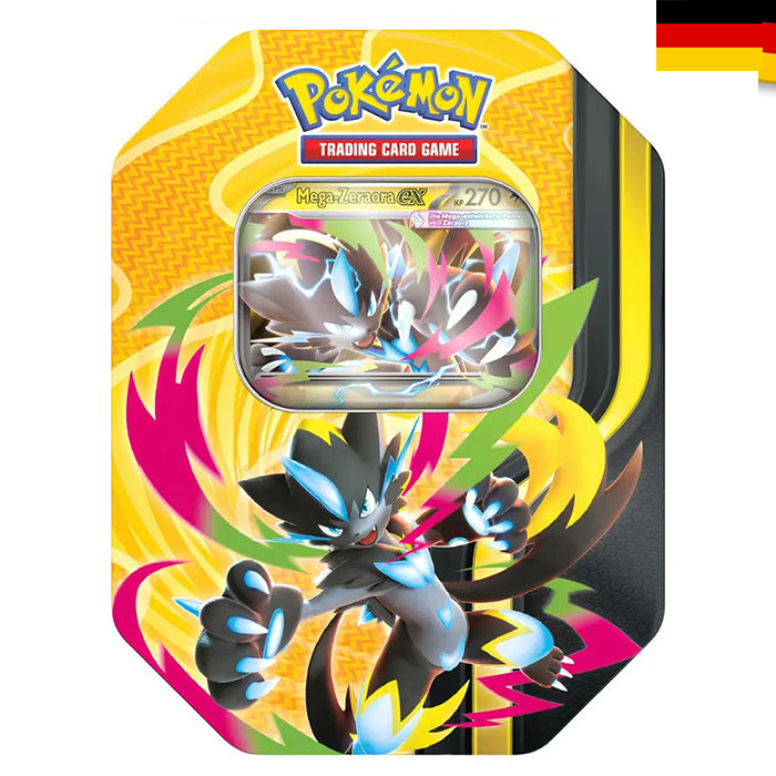 Mega Forces Tins: Mega Zeraora ex Tin-Box - Deutsch