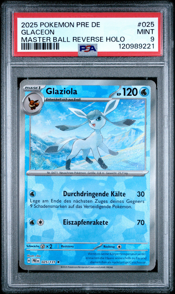 Glaceon 2025 25 Masterball German PSA 9