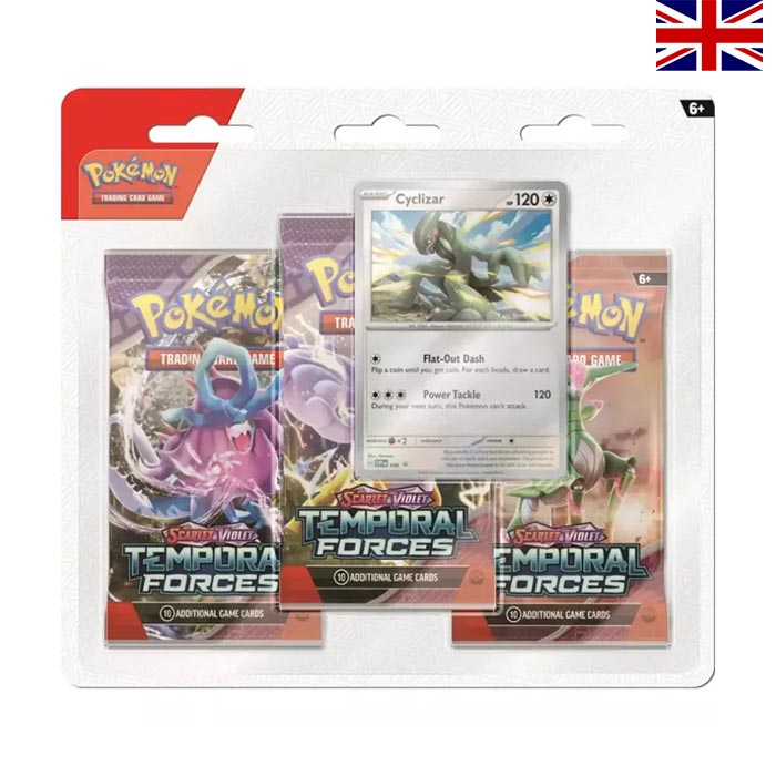 Pokemon TCG: Scarlet & Violet - Temporal Forces 3 Booster Pack Blister With Cyclizar Promo Card