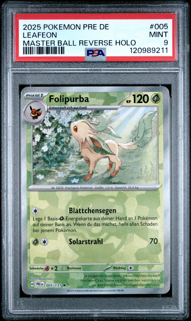 Leafeon 2025 5 Masterball German PSA 9
