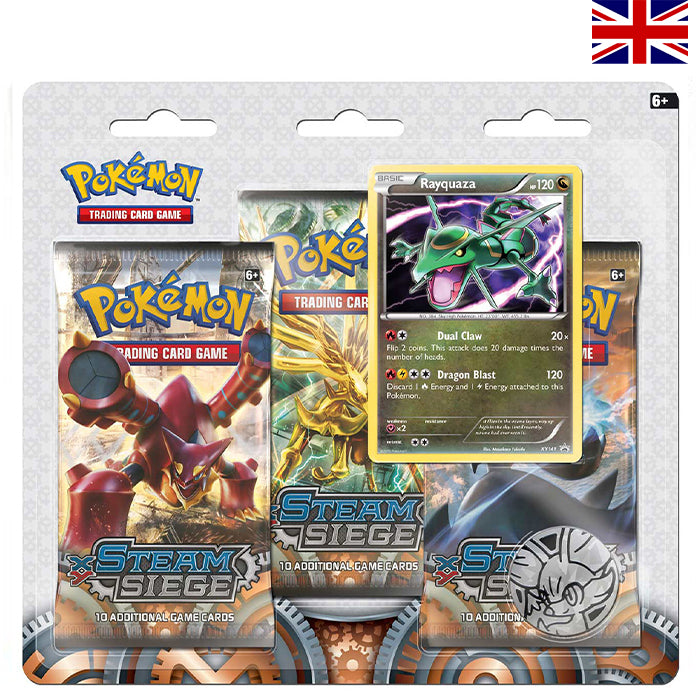 Steam Siege Rayquaza 3-Pack Blister - Englisch