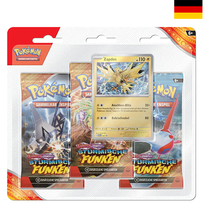 Stürmische Funken 3er Blister Zapdos - Deutsch