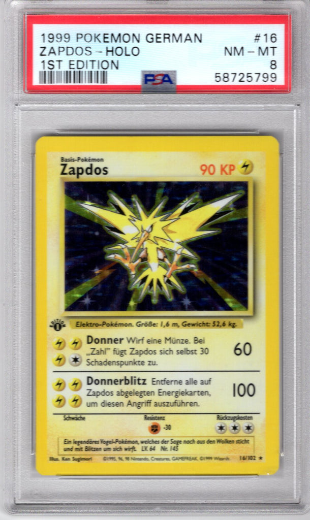 Zapdos 1999 #16 1st Editon PSA 8