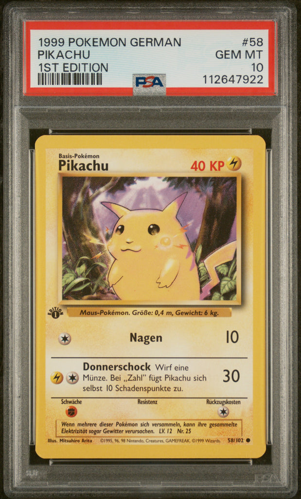 Pikachu 1st Edition 1999 58 German PSA 10