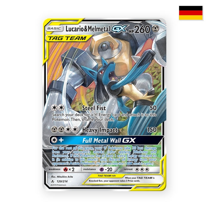 Lucario & Melmetal GX (UNB 120) - Deutsch