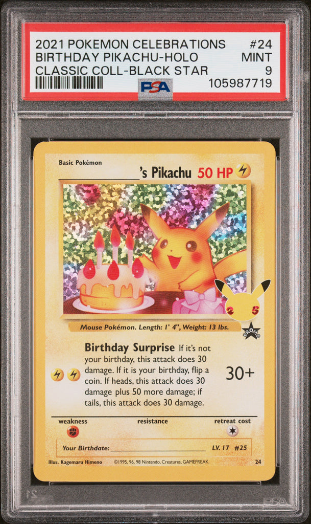 Birthday Pikachu 2021 24 PSA 9 - Englisch