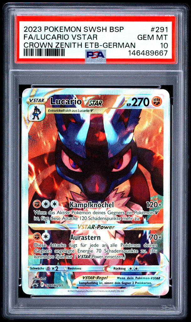 Lucario VSTAR 2023 291 PSA 10 - Deutsch
