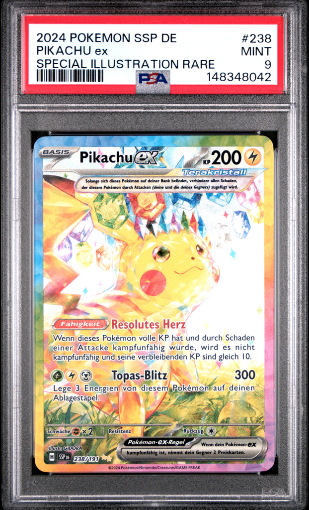 Pikachu ex 2024 238 PSA 9 - Deutsch
