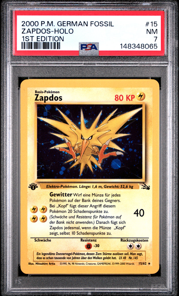 Zapdos 1st Edition 2000 15 PSA 7 - Deutsch