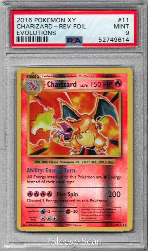 Charizard Rev. Foil 2016 11 PSA 9 - Englisch