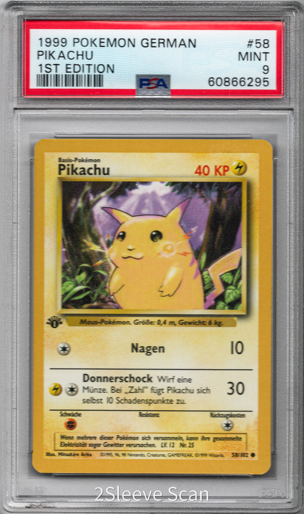 Pikachu 1st Edition 1999 58 PSA 9 - Deutsch