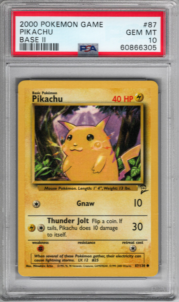 Pikachu Base Set 2 2000 87 PSA 10 - Englisch