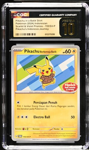 Pikachu Wearing a Batik Shirt 2024 155 CGC Pristine 10 - Japanisch